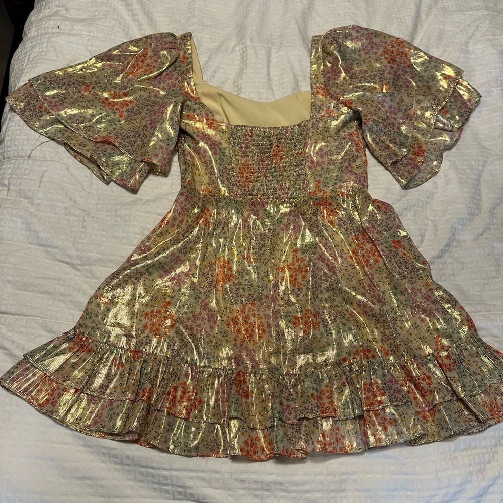 FREE Lovers + Friends Shimmering Floral Top